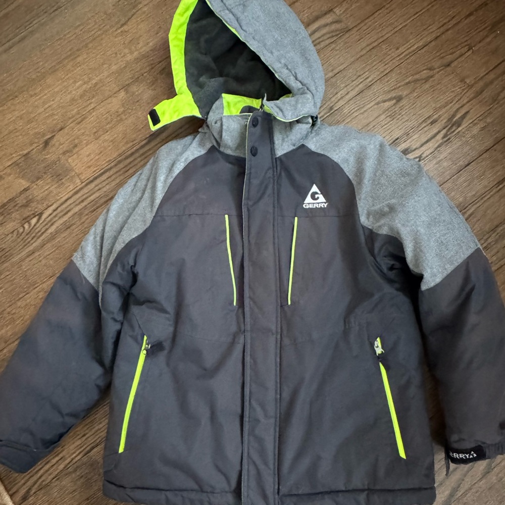 Gerry Weber Kids' Black Gray ski coat with liner/zip out jacket. 2 in 1